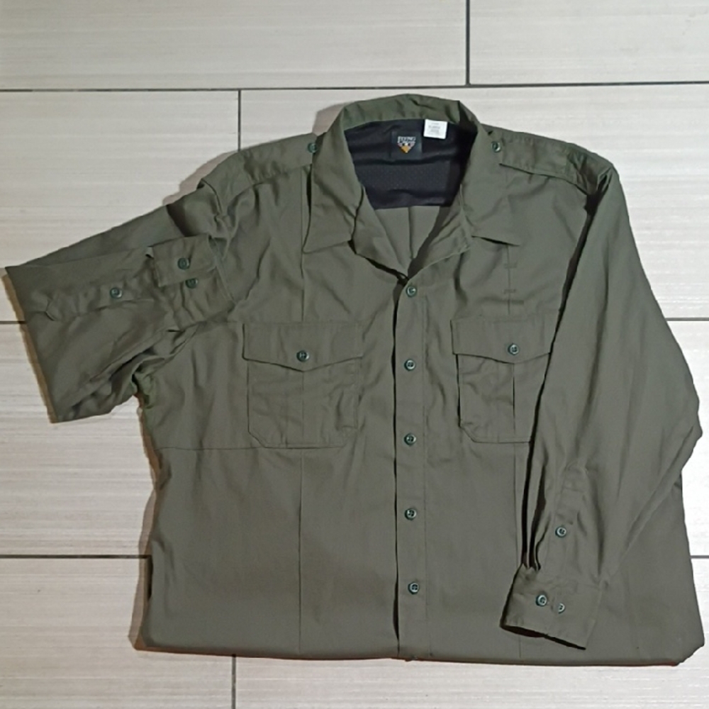 Men's Flying Cross Olive Green Utility Dress Shirt